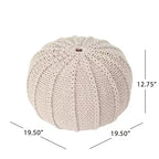 Pouf en coton tricoté Corisande - Christopher Knight Home