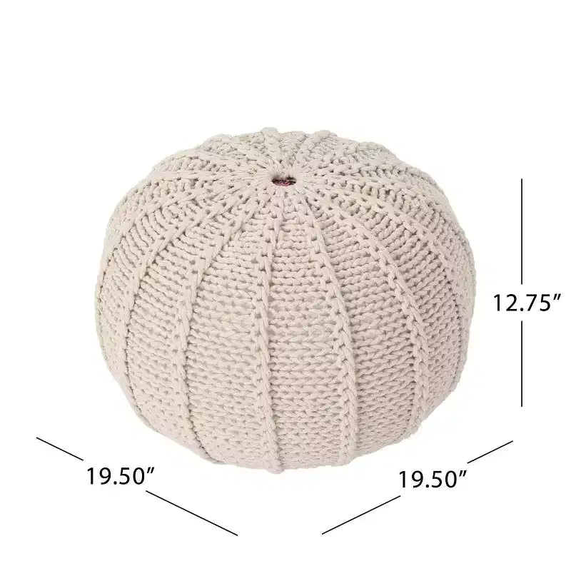 Pouf en coton tricoté Corisande - Christopher Knight Home