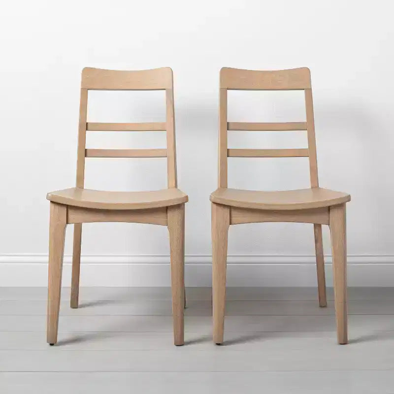 Ensemble de 2 chaises de salle à manger à dossier échelle en bois – Hearth & Hand with Magnolia