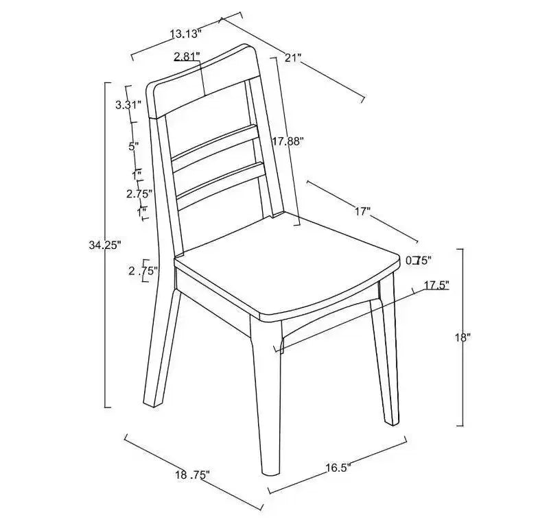 Ensemble de 2 chaises de salle à manger à dossier échelle en bois – Hearth & Hand with Magnolia