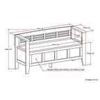 Banc de rangement en bois massif 48 Chandler - Wyndenhall