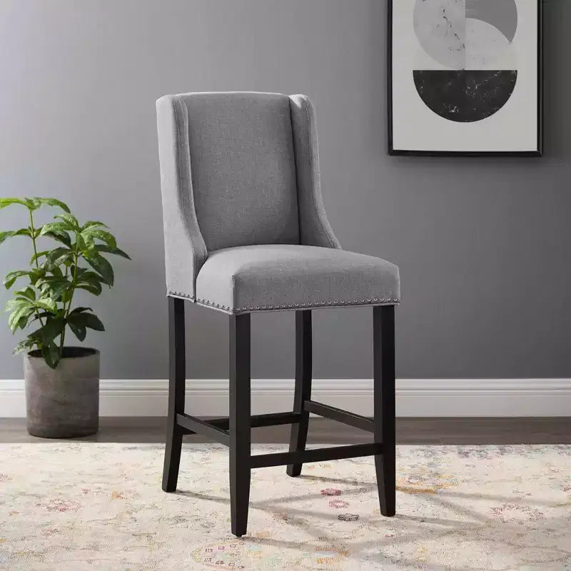 Tabouret de bar à hauteur de comptoir Baron en tissu rembourré - Modway