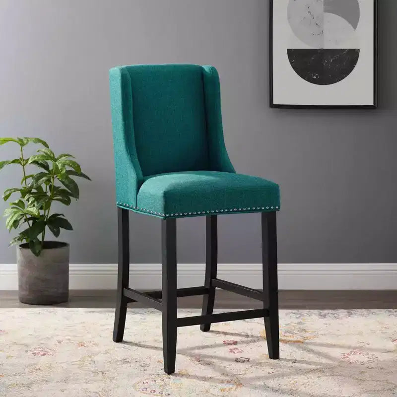 Tabouret de bar à hauteur de comptoir Baron en tissu rembourré - Modway