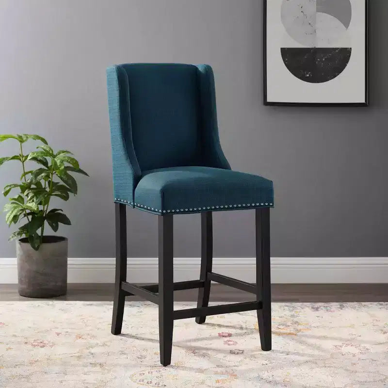 Tabouret de bar à hauteur de comptoir Baron en tissu rembourré - Modway