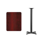 Flash Furniture Plateau de table rectangulaire stratifié 24 x 30 avec base de table hauteur bar 22 x 22