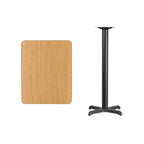 Flash Furniture Plateau de table rectangulaire stratifié 24 x 30 avec base de table hauteur bar 22 x 22