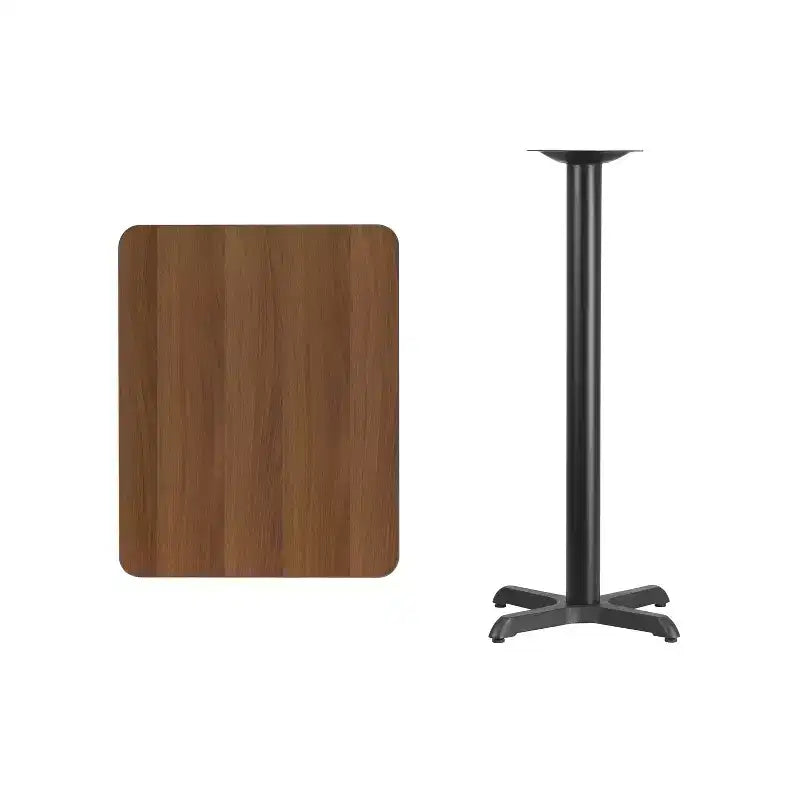 Flash Furniture Plateau de table rectangulaire stratifié 24 x 30 avec base de table hauteur bar 22 x 22