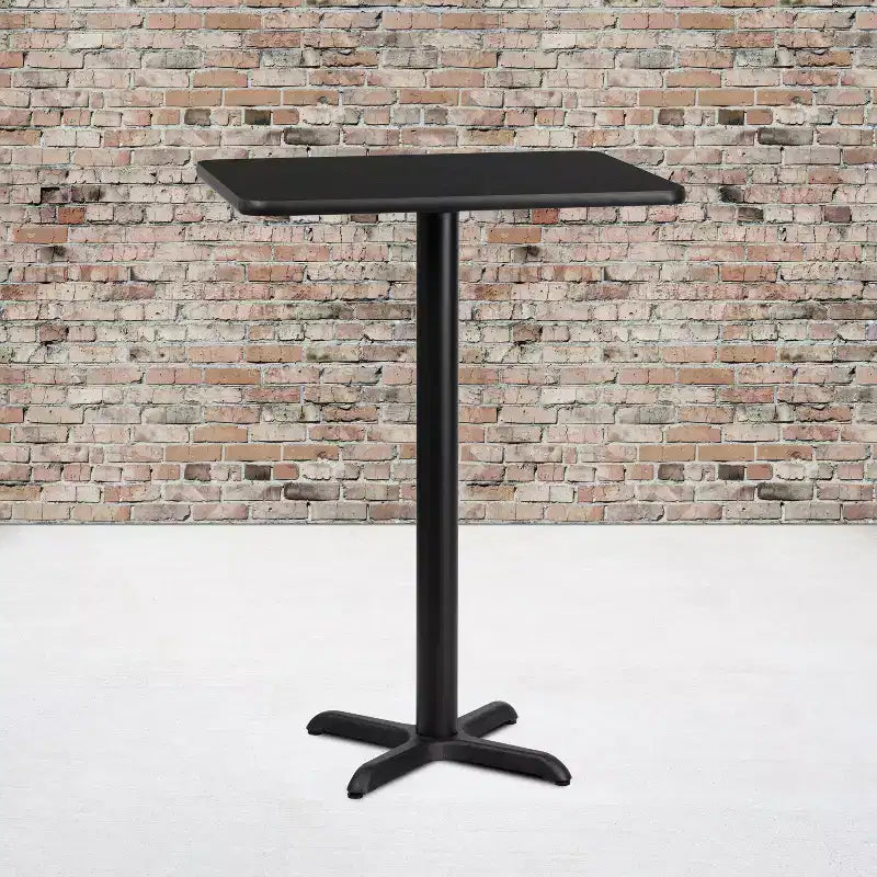 Flash Furniture Plateau de table rectangulaire stratifié 24 x 30 avec base de table hauteur bar 22 x 22