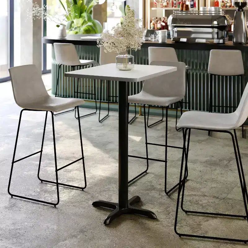 Flash Furniture Plateau de table rectangulaire stratifié 24 x 30 avec base de table hauteur bar 22 x 22