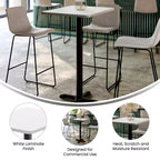 Flash Furniture Plateau de table rectangulaire stratifié 24 x 30 avec base de table hauteur bar 22 x 22