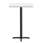 Flash Furniture Plateau de table rectangulaire stratifié 24 x 30 avec base de table hauteur bar 22 x 22