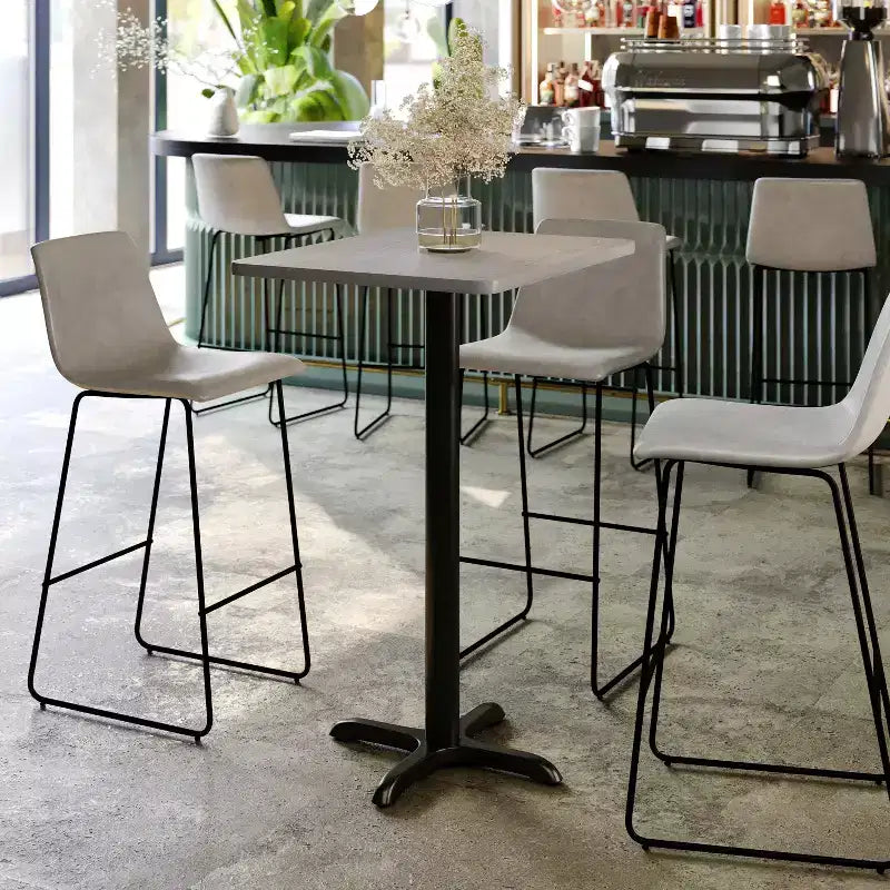 Flash Furniture Plateau de table rectangulaire stratifié 24 x 30 avec base de table hauteur bar 22 x 22