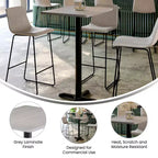 Flash Furniture Plateau de table rectangulaire stratifié 24 x 30 avec base de table hauteur bar 22 x 22