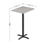 Flash Furniture Plateau de table rectangulaire stratifié 24 x 30 avec base de table hauteur bar 22 x 22