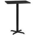 Flash Furniture Plateau de table rectangulaire stratifié 24 x 30 avec base de table hauteur bar 22 x 22