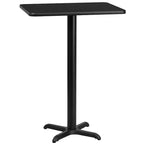 Flash Furniture Plateau de table rectangulaire stratifié 24 x 30 avec base de table hauteur bar 22 x 22