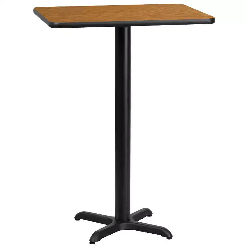 Flash Furniture Plateau de table rectangulaire stratifié 24 x 30 avec base de table hauteur bar 22 x 22