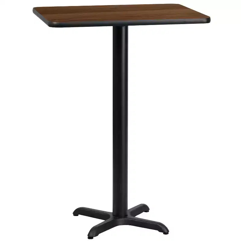 Flash Furniture Plateau de table rectangulaire stratifié 24 x 30 avec base de table hauteur bar 22 x 22