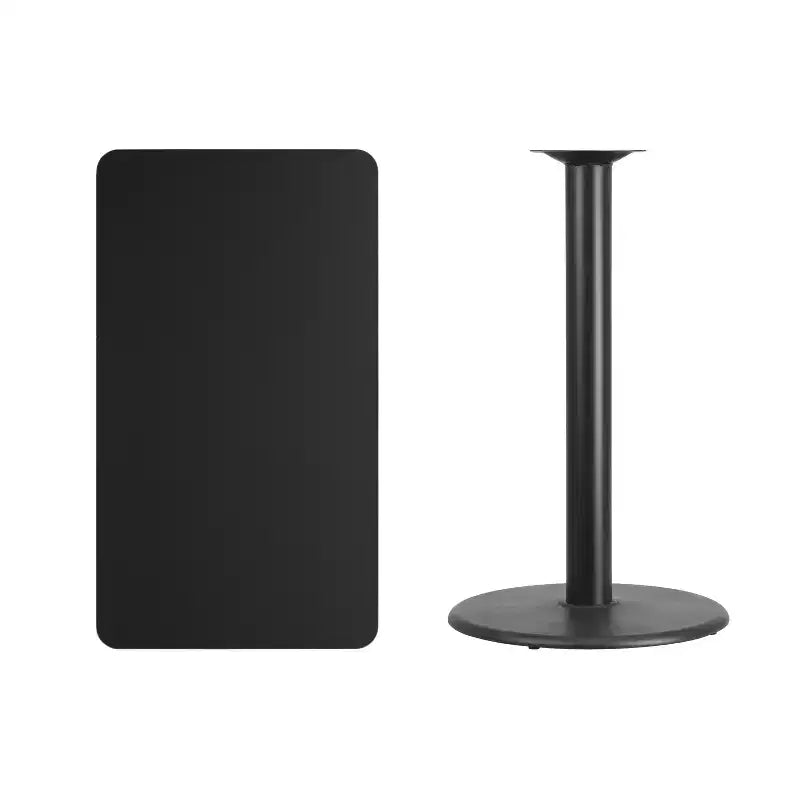 Plateau de table rectangulaire stratifié Flash Furniture 24 x 42 avec base de table ronde de 24 de hauteur bar