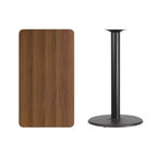 Plateau de table rectangulaire stratifié Flash Furniture 24 x 42 avec base de table ronde de 24 de hauteur bar