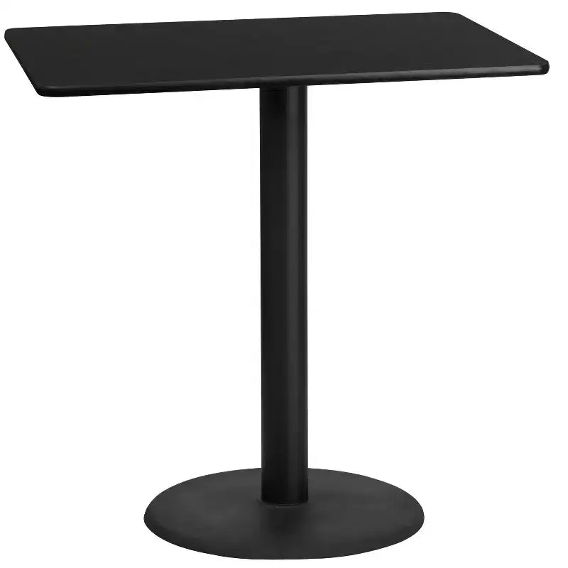 Flash Furniture 24 x 42 Rectangular Laminate Table Top with 24 Round Bar Height Table Base