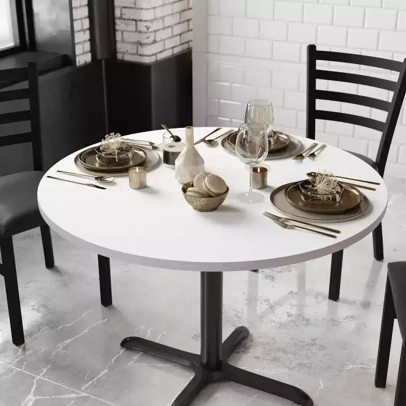 Plateau de table rond Flash Furniture 42 avec plateau réversible en stratifié