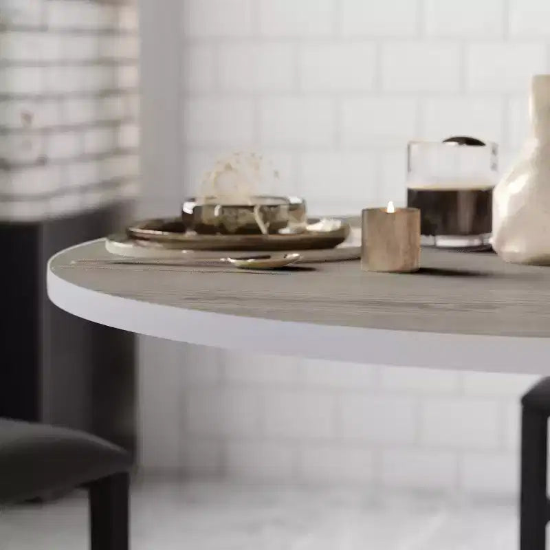 Plateau de table rond Flash Furniture 42 avec plateau réversible en stratifié