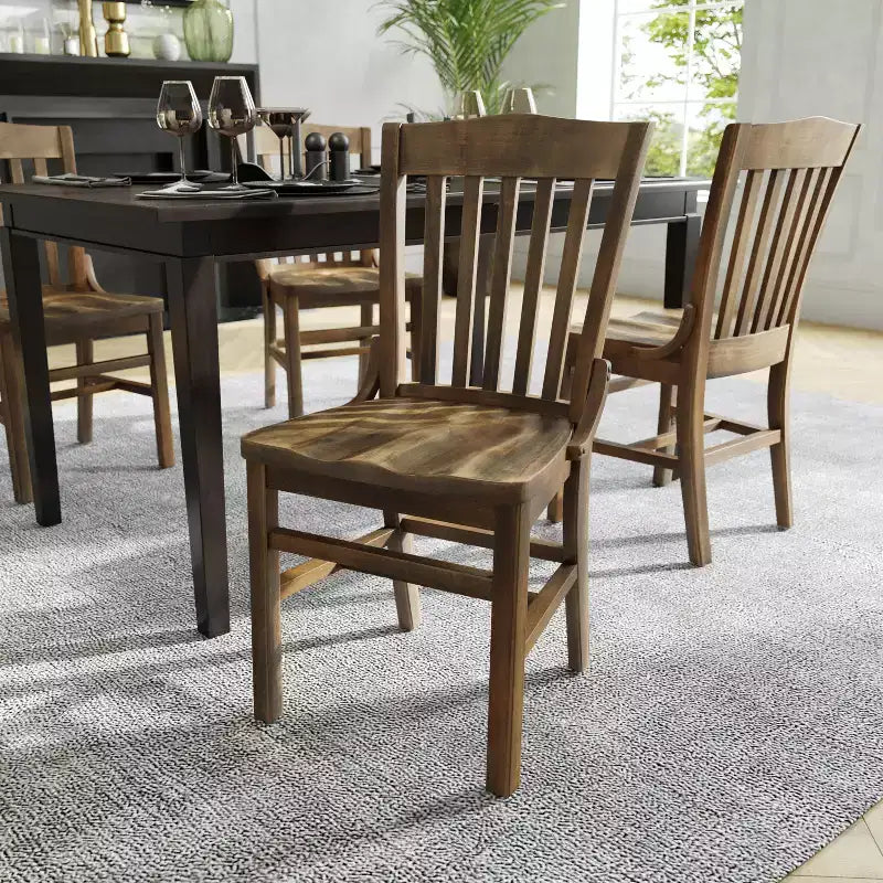 Chaise de restaurant en bois à dossier écolier de la série HERCULES de Flash Furniture