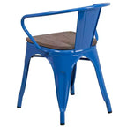 Chaise Flash Furniture en métal avec assise et accoudoirs en bois