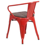 Chaise Flash Furniture en métal avec assise et accoudoirs en bois