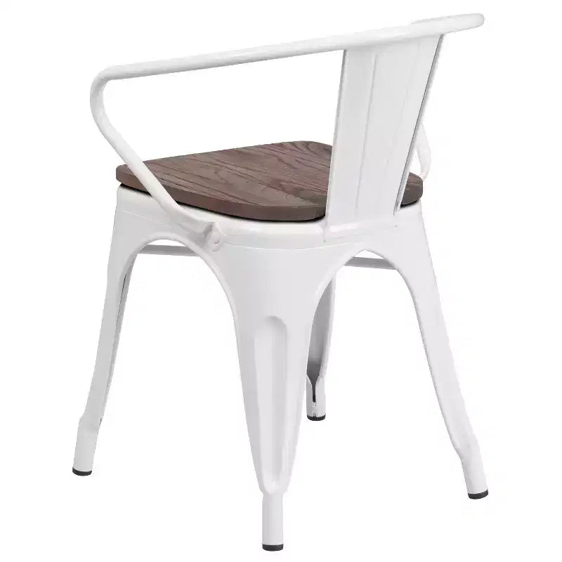 Chaise Flash Furniture en métal avec assise et accoudoirs en bois