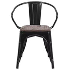 Chaise Flash Furniture en métal avec assise et accoudoirs en bois