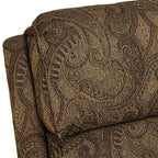 Kensington Hill Beaumont Fauteuil inclinable marron chaud à motif cachemire en tissu avec repose-pieds manuel confortable pour chambre à coucher, salon, lecture