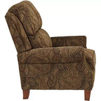 Kensington Hill Beaumont Fauteuil inclinable marron chaud à motif cachemire en tissu avec repose-pieds manuel confortable pour chambre à coucher, salon, lecture