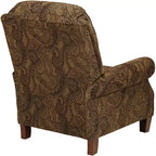 Kensington Hill Beaumont Fauteuil inclinable marron chaud à motif cachemire en tissu avec repose-pieds manuel confortable pour chambre à coucher, salon, lecture