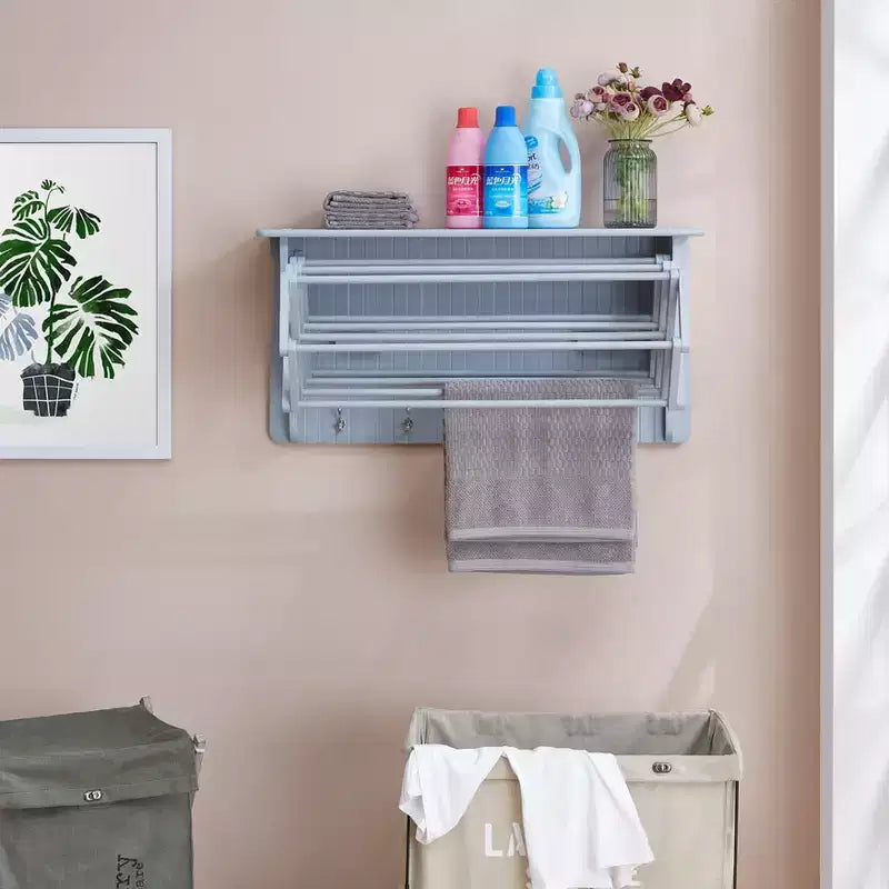 Étagère murale 36 x 18 avec séchoir pliant et crochets – Danya B.