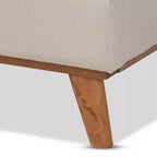 Lit plateforme avec tête de lit capitonnée Gretchen en tissu - Baxton Studio