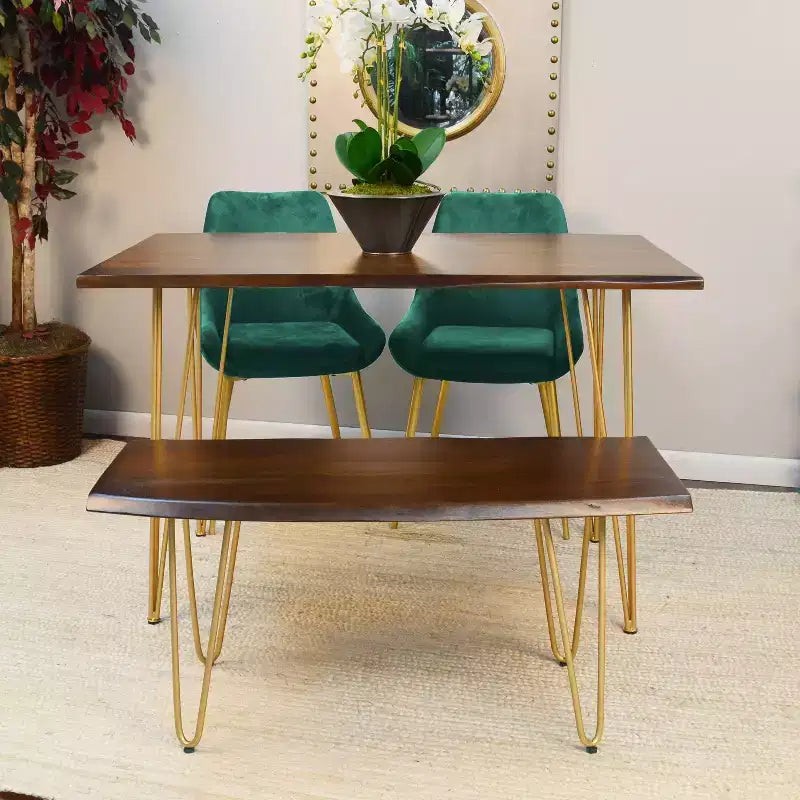 Table basse/Banc Carolina Living Langdon à bord vif
