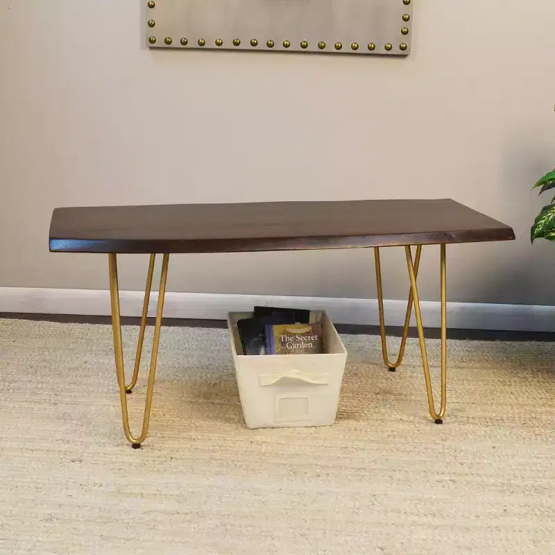 Table basse/Banc Carolina Living Langdon à bord vif