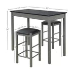 Ensemble de salle à manger 3 pièces table et tabourets hauteur comptoir Lancer Tavern - Linon