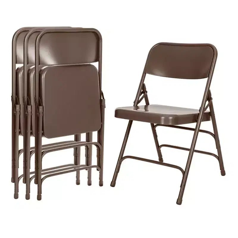 Lot de 4 Chaises Pliantes de Luxe en Acier Triple Renfort - Hampden Furnishings