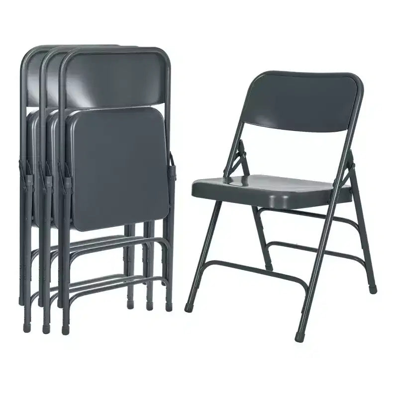 Lot de 4 Chaises Pliantes de Luxe en Acier Triple Renfort - Hampden Furnishings