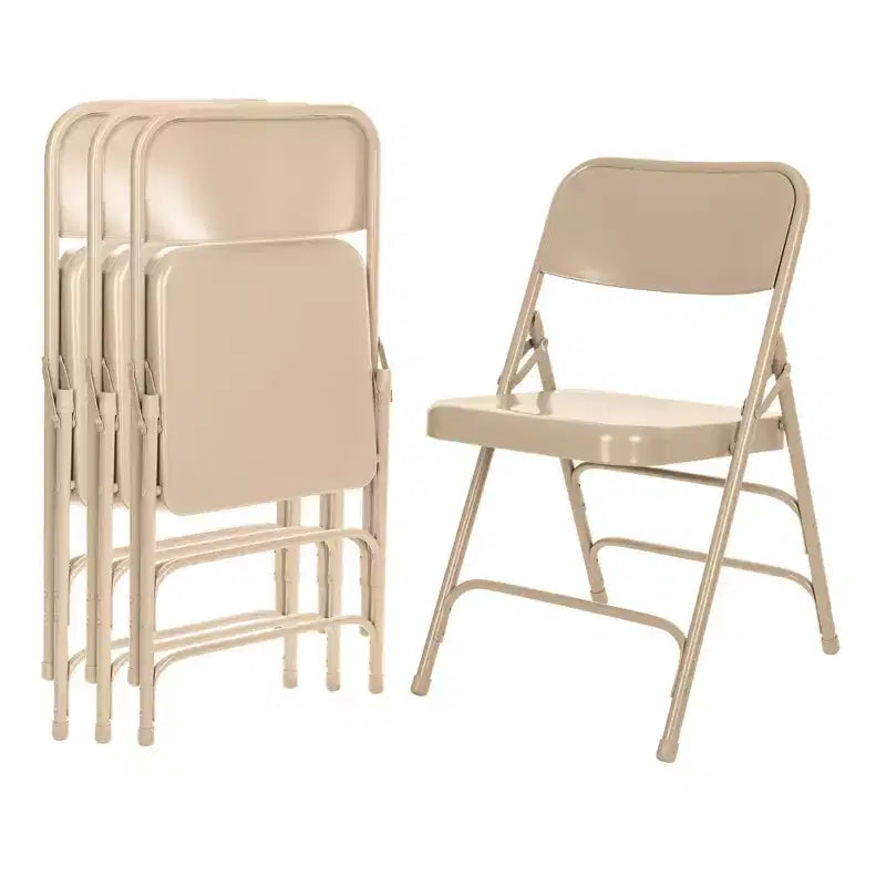 Lot de 4 Chaises Pliantes de Luxe en Acier Triple Renfort - Hampden Furnishings