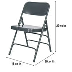 Lot de 4 Chaises Pliantes de Luxe en Acier Triple Renfort - Hampden Furnishings