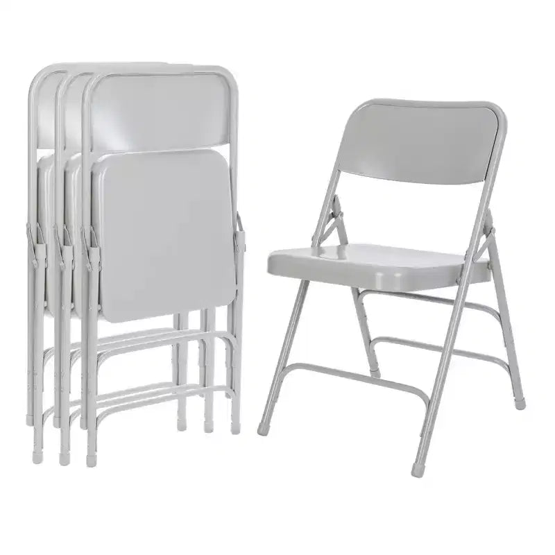 Lot de 4 Chaises Pliantes de Luxe en Acier Triple Renfort - Hampden Furnishings