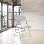 Lot de 4 Chaises Pliantes de Luxe en Acier Triple Renfort - Hampden Furnishings