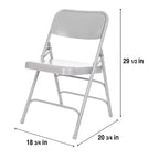 Lot de 4 Chaises Pliantes de Luxe en Acier Triple Renfort - Hampden Furnishings