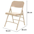Lot de 4 Chaises Pliantes de Luxe en Acier Triple Renfort - Hampden Furnishings