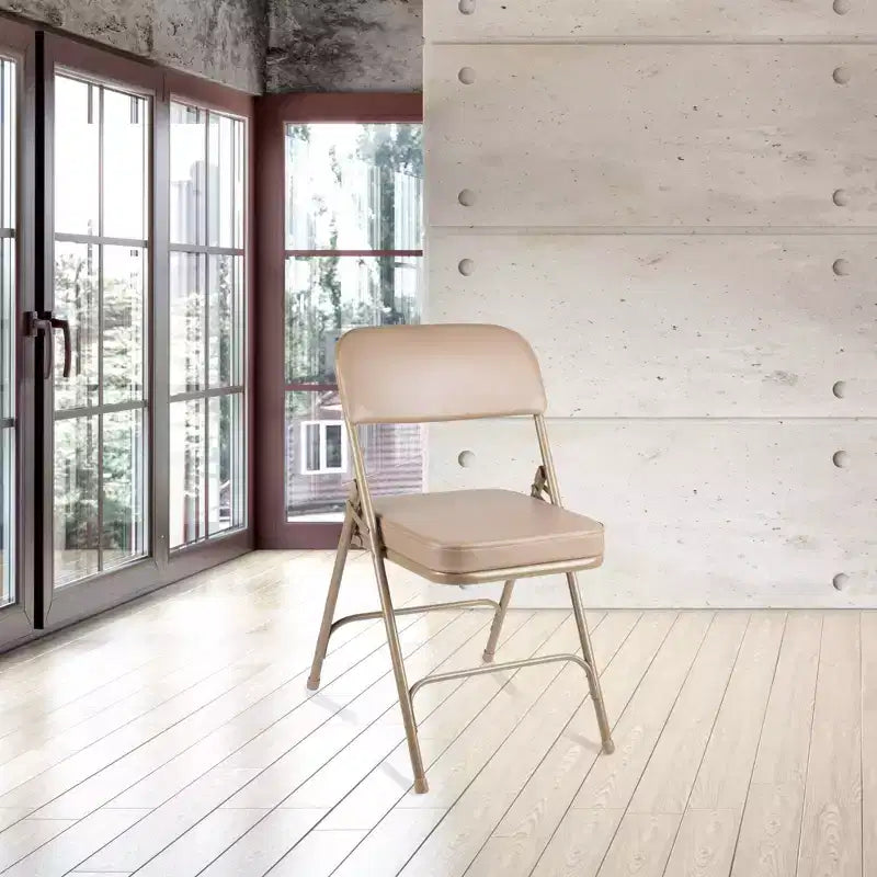 Lot de 2 chaises pliantes rembourrées en vinyle de qualité supérieure – Hampden Furnishings