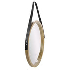 Miroir rond moderne Northlight 21 beige avec finition grain de bois